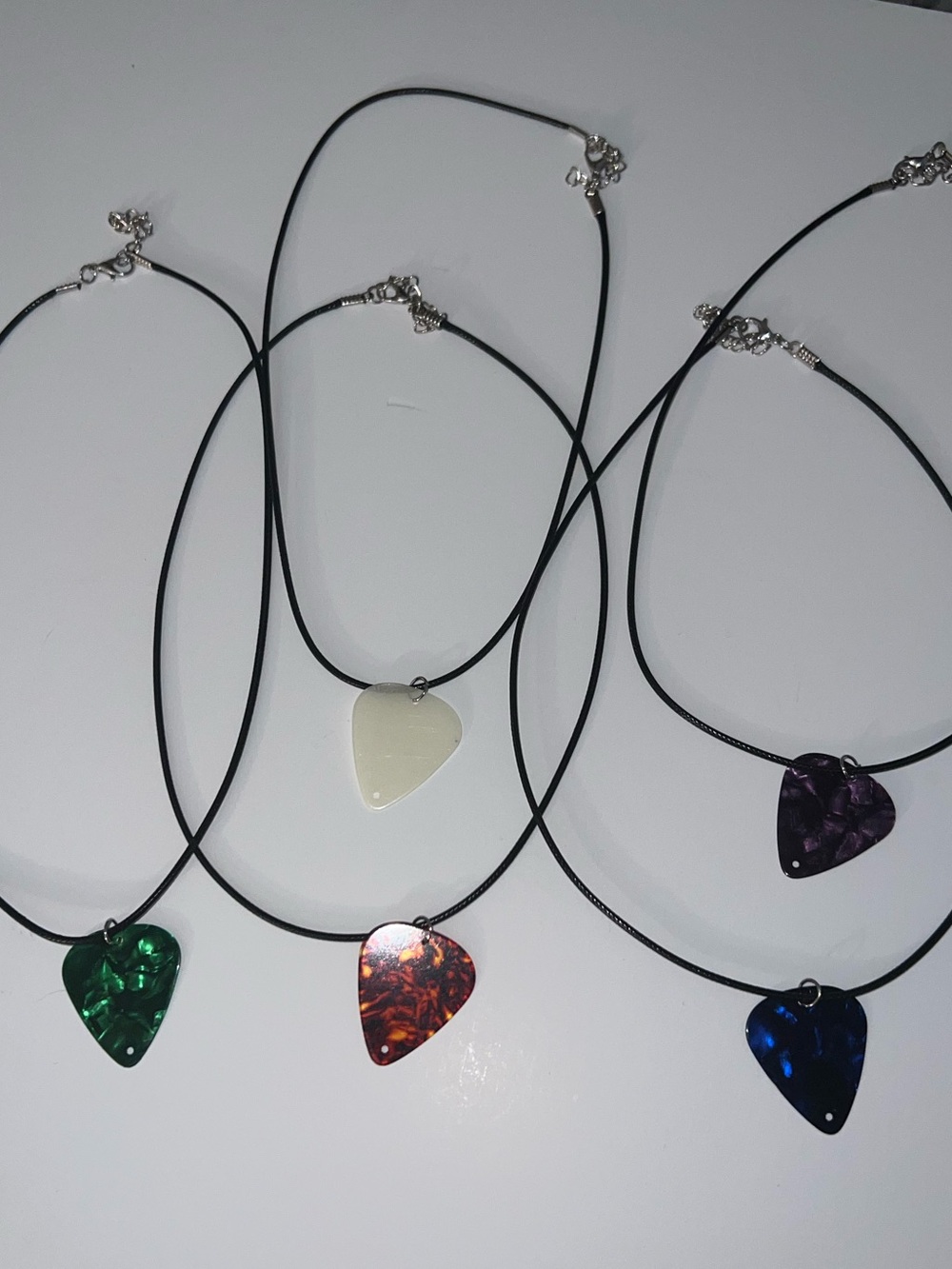 Guitar Pick Pendant Necklace Set of 5 – Bachelor Bachelorette Party Favors music